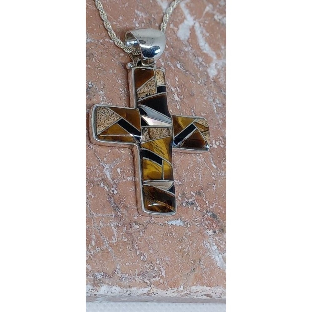 Keep the Faith Pendant Gemstones Solid Sterling Handcrafted Necklace 18" (#10)